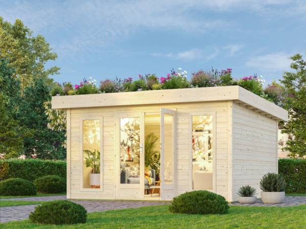 Karibu Aktionsgartenhaus Chalet, natur, inkl. selbstklebende Dachbahn, Vlies, Wurzelschutzfolie (für Dachbegrünung) und Fußboden Karibu Aktionsgartenhaus Chalet, natur, inkl. selbstklebende Dachbahn, Vlies, Wurzelschutzfolie (für Dachbegrünung) und Fußboden