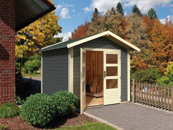 Karibu Gartenhaus Ravenna 1 terragrau