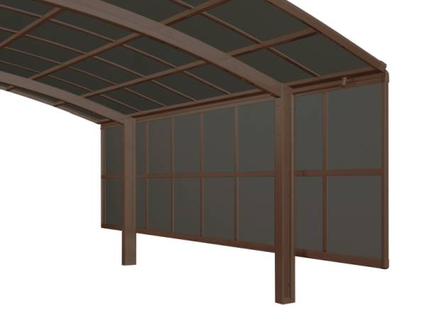 Ximax Carport Zubehör Seitenwand Höhe 150 cm - 2 Module Mattbraun