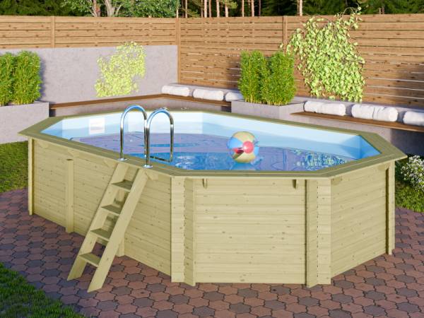 Karibu Pool Modell 4 Variante A, im Set mit Filterpaket groß und Skimmer