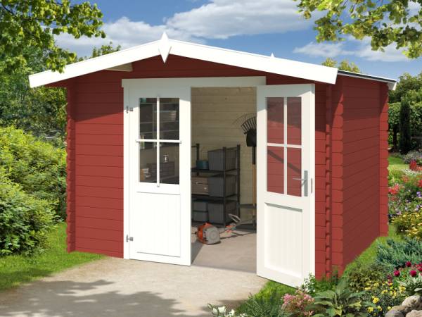 Lasita Blockbohlenhaus Baltimore schwedenrot 28 mm