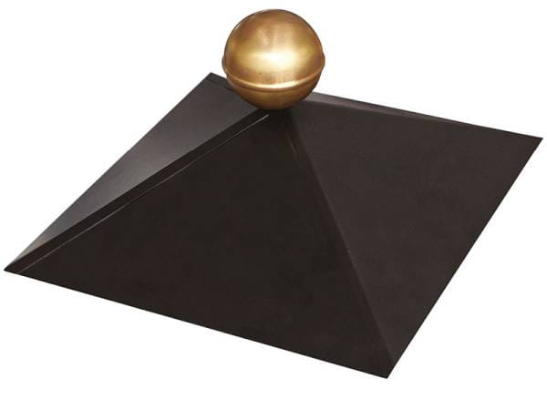 Karibu Pavillonhaube schwarz mit Messingkugel