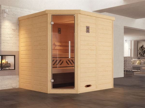 Weka Massivholzsauna Kemi Eck 1 GT inkl. Zubehör Weka Massivholzsauna Kemi Eck 1 GT inkl. Zubehör