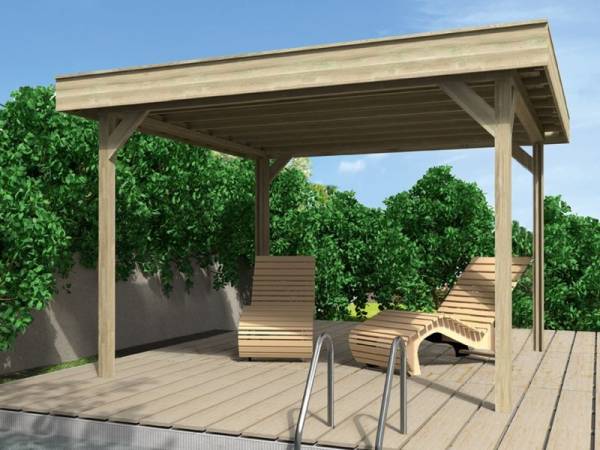 Wolff Finnhaus Flachdach Pavillon Elba Grundset 28 mm