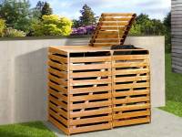 Weka Mülltonnenbox für 2 Tonnen in honigbraun
