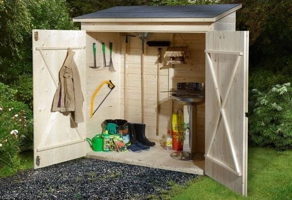 Weka Terrassenschrank mit Flachdach und Doppeltür Weka Terrassenschrank mit Flachdach und Doppeltür