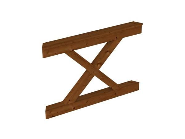 Skan Holz Brüstung für Pavillons  120 cm Andreaskreuz in nussbaum