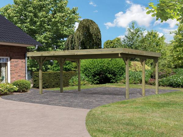 Karibu Carport Classic Doppel 1 ohne Einfahrtsbogen kdi