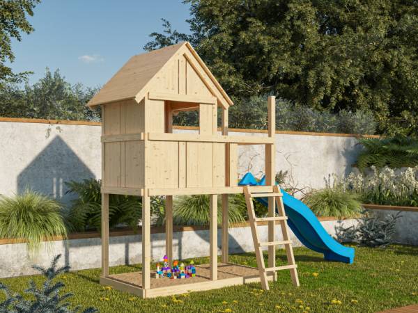 Karibu Stelzenhaus Frieda + Rutsche blau Karibu Stelzenhaus Frieda + Rutsche blau