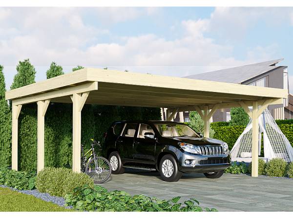 Karibu Carport Classic Doppel 1 ohne Einfahrtsbogen kdi