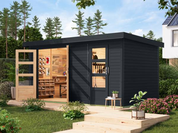 Karibu Hybrid Gartenhaus Merkur 1 C anthrazit/anthrazit Karibu Hybrid Gartenhaus Merkur 1 C anthrazit/anthrazit