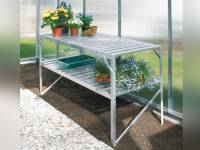 Vitavia Aluminium-Tisch 2 Ebenen blank eloxiert