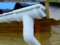 Dachrinnen Set RG 100 weiß 2 x 400 / 6 x 200 cm 8-Eck-Pavill