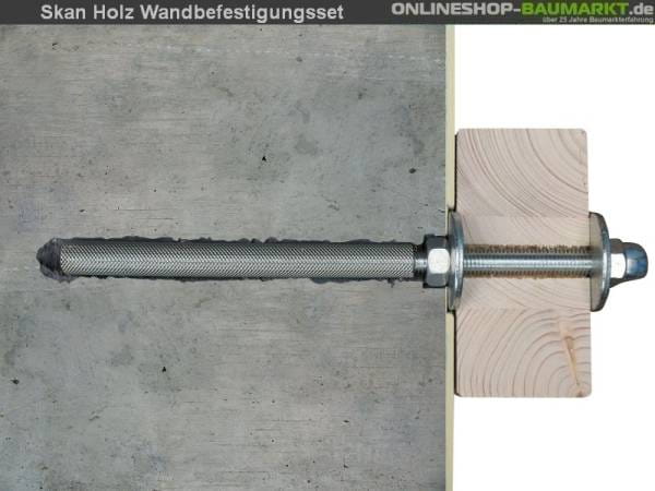 Skan Holz Wandbefestigungsset für Terrassenüberdachungen mit 541 cm Breite