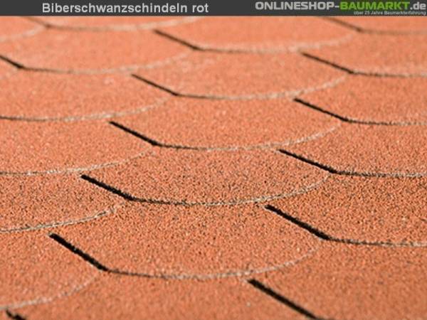 Bitumen-Dachschindeln Biberschwanz rot Bitumen-Dachschindeln Biberschwanz rot