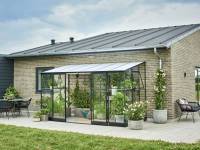 Halls Gewächshaus Qube Lean-to 612 Schwarz Sicherheitsglas