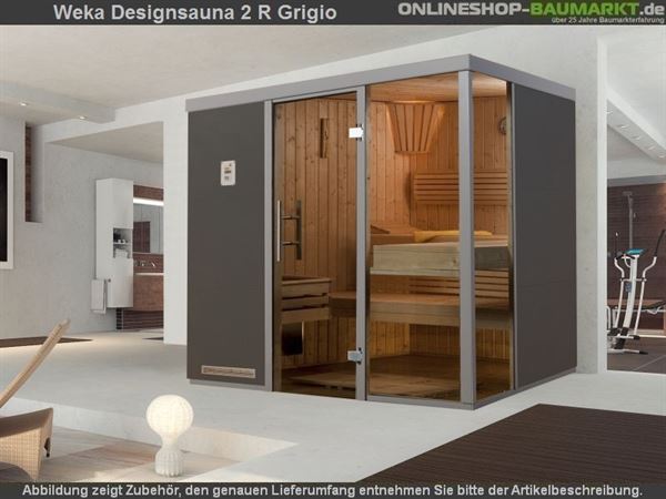 Weka Wellnissage Premium Designsauna 2R Grigio ohne Ofen inkl. Montage Weka Wellnissage Premium Designsauna 2R Grigio ohne Ofen inkl. Montage