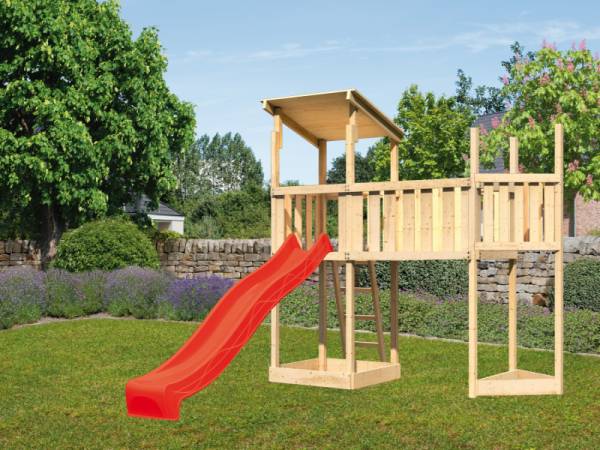 Akubi Spielturm Anna +Rutsche rot + Anbauplattform XL + Schiffsanbau oben Akubi Spielturm Anna +Rutsche rot + Anbauplattform XL + Schiffsanbau oben