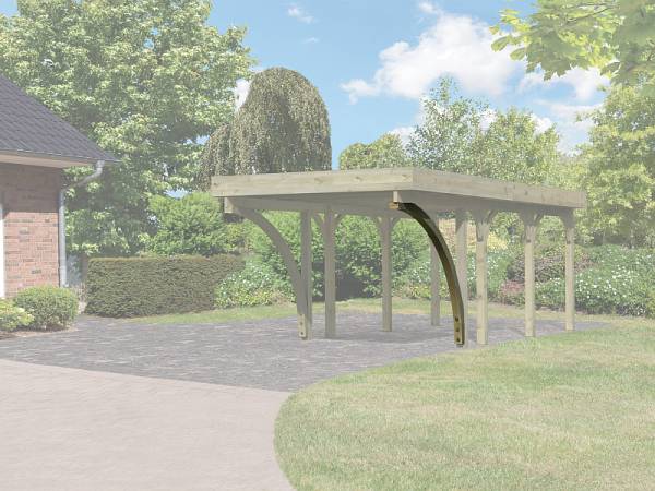 Karibu Einfahrtsbogen aus kdi für Carport 9 x 9 cm