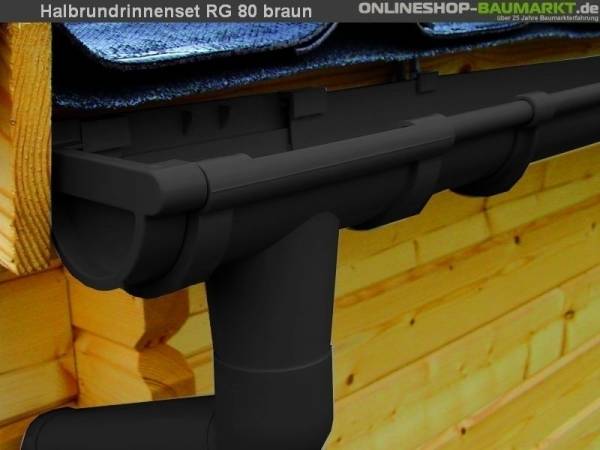 Dachrinnen Set RG 80 braun 750 cm Pultdach