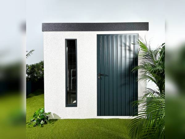 Urban One Gerätehaus Basic Typ 5, 350x256 cm, inkl. Überdachung rechts