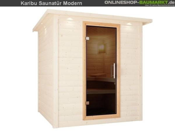 Karibu Saunatür Modern graphit für 68 mm Wandstärke