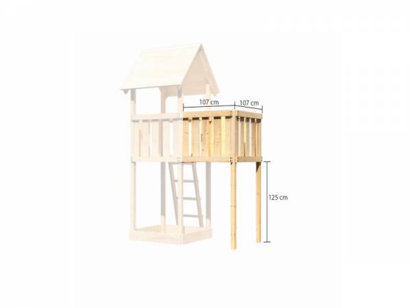 Akubi Spielturm Danny Satteldach + Doppelschaukelanbau Klettergerüst + Anbauplattform + Kletterwand