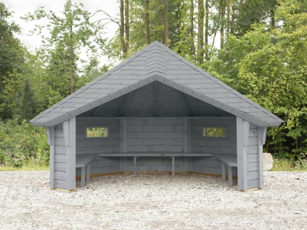 Wolff Finnhaus Wetterschutzhütte Wanja 3327 Betongrau