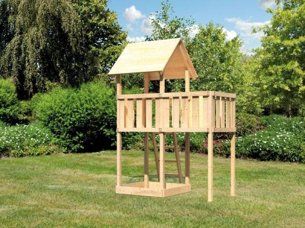 Karibu Spielturm Lotti natur mit Anbauplattform