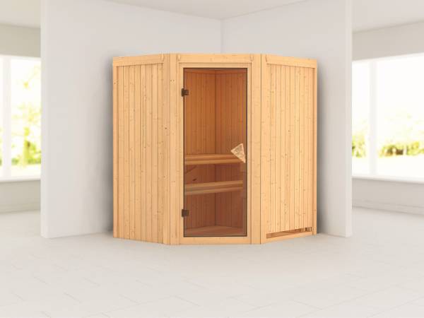 Karibu Sauna Taurin ohne Ofen, ohne Dachkranz, mit Saunatür classic Karibu Sauna Taurin ohne Ofen, ohne Dachkranz, mit Saunatür classic
