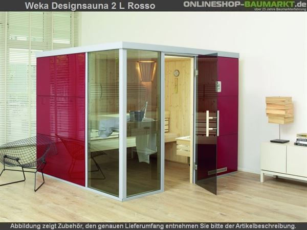 Weka Wellnissage Premium Designsauna 2L Rosso ohne Ofen inkl. Montage Weka Wellnissage Premium Designsauna 2L Rosso ohne Ofen inkl. Montage