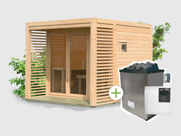 Osb smart choice Saunahaus Patio 3, 38 mm naturbelassen -inkl. 9 kW Ofen ext. Steuerung- inkl. Dacheindeckung und Fußboden Osb smart choice Saunahaus Patio 3, 38 mm naturbelassen -inkl. 9 kW Ofen ext. Steuerung- inkl. Dacheindeckung und Fußboden