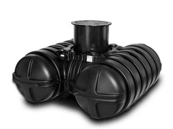 Roth Flachtank - Zisterne Twinbloc 3500 Liter mit höhenverstabllbarem Domschacht und Abdeckung